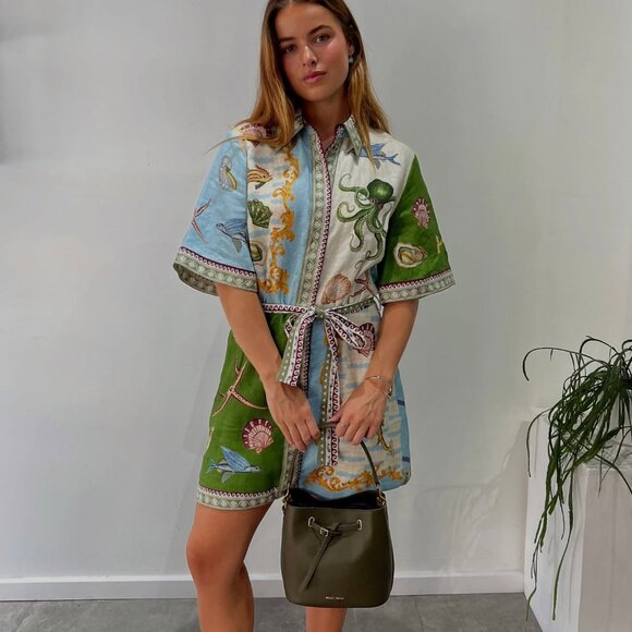 ALEMAIS Bath House Mini Dress in Linen - Picture 6 of 13